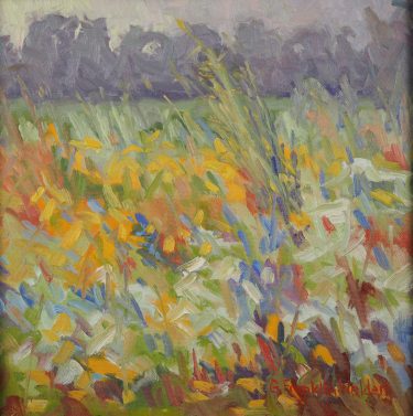 Prairie Flowers - 12" square oil painting - SOLD